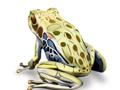Stylized SemiTransparent Frog Low-poly 3D model