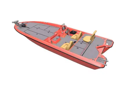 Bass Fishing Boat PBR Low-poly 3D model