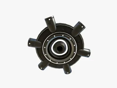 Alien Spaceship UFO J03 Dark Steel - Sci Fi Spacecraft Design Low-poly 3D model