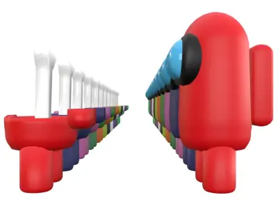 Among Us PACK Low-poly 3D model