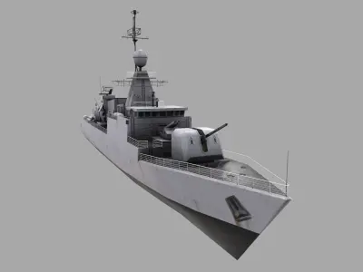 Missile Equiped Corvette Low-poly 3D model