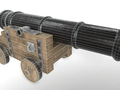 Antique Cannon - Ship Cannon - Pirate Cannon 3D model