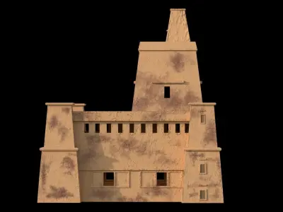 Arabic Buildings parts Low-poly 3D model
