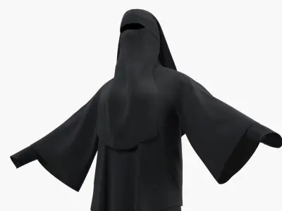  Islamic Woman Niqab Outfit Black 