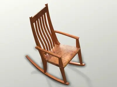 Wood Rocking Chair 3D model