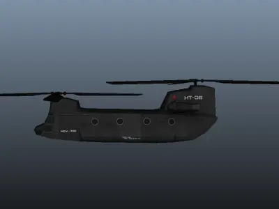 TransportCopter chinook helicopter - chinook helicopter Low-poly 3D model
