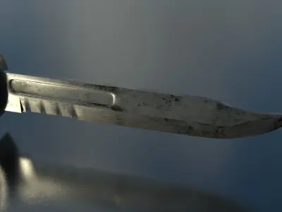 Combat Knife Low-poly 3D model 2