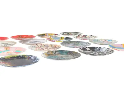 Abstract Art Plates Set 3D model