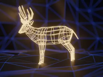 Abstract Glowing Deer 3D Model 3D model
