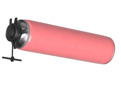 Polyurethane foam 750 ml wih tube open mockup 3D model