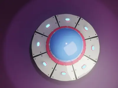 cartoon UFO 3D model