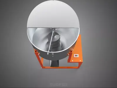 ELECTRIC BUCKET VERTICAL AUGER SCREW MIXER BLENDER MACHINE GRAIN 3D model