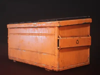 PBR Dumpster  - Texture Variation  Low-poly 3D model