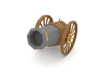 Low Poly Cannon Low-poly 3D model