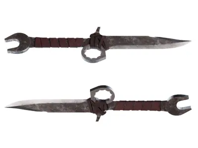 Spanner knife Low-poly 3D model