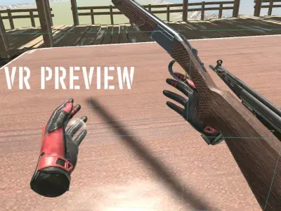 Double barrel shotgun Low-poly 3D model