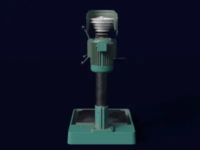 Vintage NS-12 drilling machine Low-poly 3D model