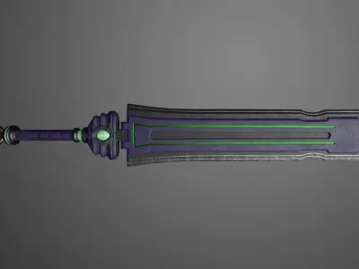 Heavy sword 3D model Low-poly 3D model