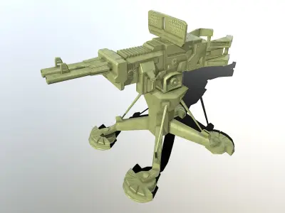Fixed Machine Gun Free 3D model