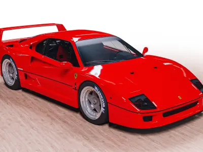Ferrari F40 Low-poly 3D model