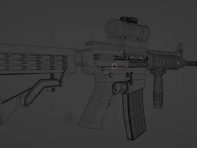 M4A1 assault rifle gun Free low-poly 3D model