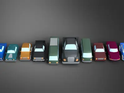 low poly cars Free low-poly 3D model by TreasureHunt