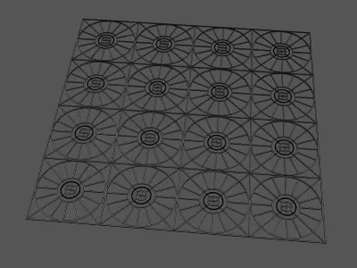 Gold Pattern Decorative Panel 5 Free 3D model
