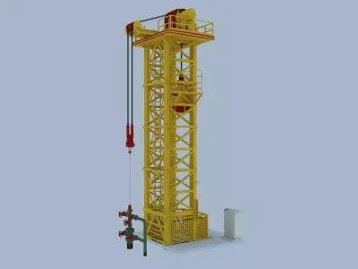 Tower-type pumping unit   Tower oil pumping unit Tower pump jack 3D model