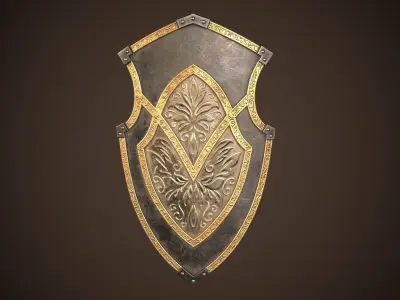 Knight Shield 01 Low-poly 3D model