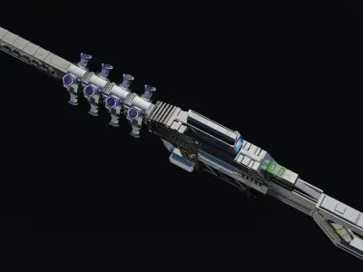Sci-fi Rifle Low-poly 3D model