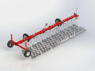WG 0012 - Heavy toothed harrow 6m 3D model