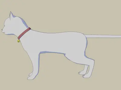 Low-poly Cartoon cat and pet supplies Free low-poly 3D model