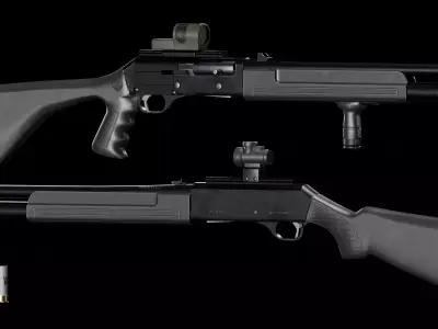 Beretta 1201 And 1201FP Semi Automatic Shotgun Low-poly 3D model