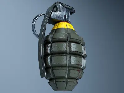 MK2 Grenade Low-poly 3D model 5