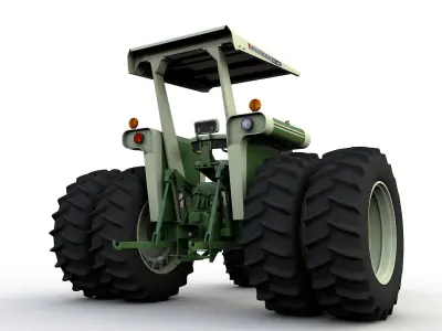 Oliver 2255 4WD Tractor 1972 with Canopy 3D model