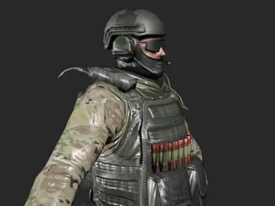 Lowpoly Army Soilder Low-poly 3D model