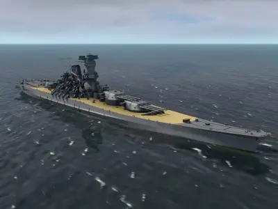 IJN YAMATO JAPANESE BATTLESHIP WW2 3D model