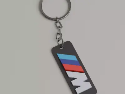 BMW M Logo Keychain STL 3D print model