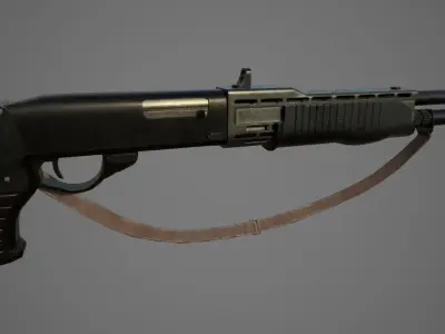 Franchi SPAS-12 Shotgun Low-poly 3D model