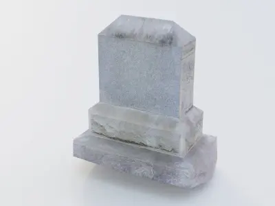 Gravestone Low-poly 3D model 6