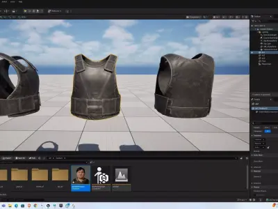 Realistic Police Bulletproof Vest - Black Low-poly 3D model