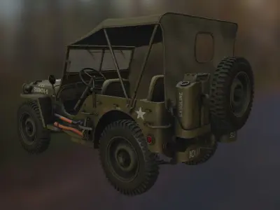 WW2 Jeep Low-poly 3D model