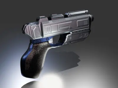 Stylized Sci-Fi Pistol Low-poly 3D model
