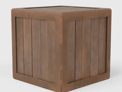 Simple Wood Box Low-poly 3D model