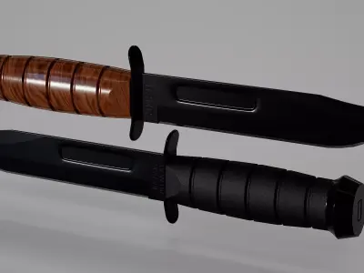 KABAR Military Knife Low-poly 3D model