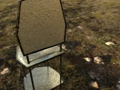 Bar Stool with Gold layered seats and frame Free low-poly 3D model