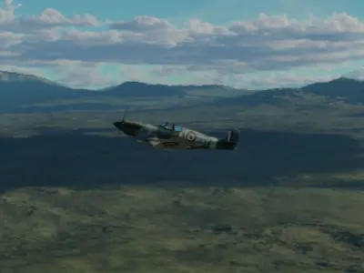 Low poly game ready  supermarine spitfire aircraft from wwii Low-poly 3D model
