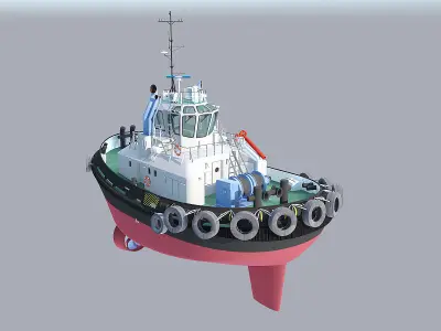 Tugboat Low-poly 3D model