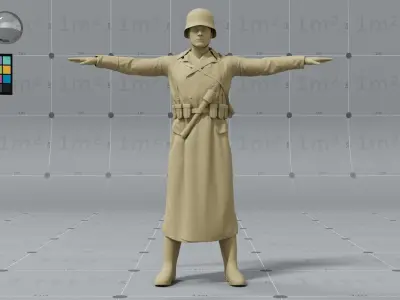 PBR 3D model - German ww2 soldier 3D model