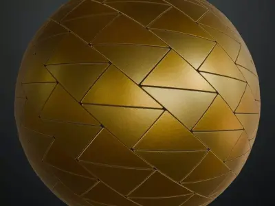 Powered Metal Golden Design PBR Seamless Texture 3
